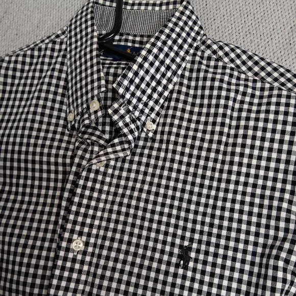 Ralph Lauren Blue Label Other - Ralph Lauren Shirt Non-Iron Gingham Check Black/White L